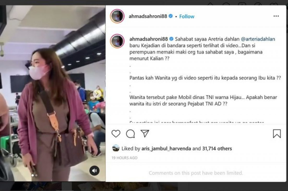 Adu Mulut, Istri Jendral TNI Minta Maaf Kepada Ibunda Arteria Dahlan