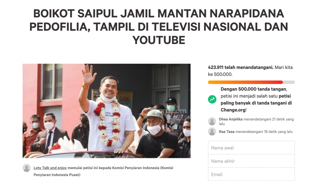 Boikot Saipul Jamil di TV dan Youtube, Presiden Guinea Alpha Condé Dikudeta dan Diculik, PPKM Jawa Bali Level 2-4 Diperpanjang, Pemerintah Global Harus Tegas Dalam Menghadapi Perubahan Iklim