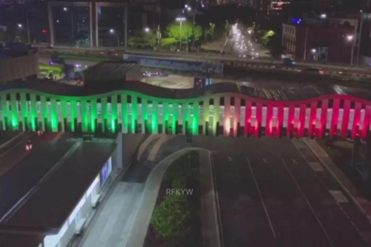 Pemprov DKI Jakarta Memasang Lampu-lampu Bernuansa Bendera Palestina di Sepuluh Titik di Ibu Kota