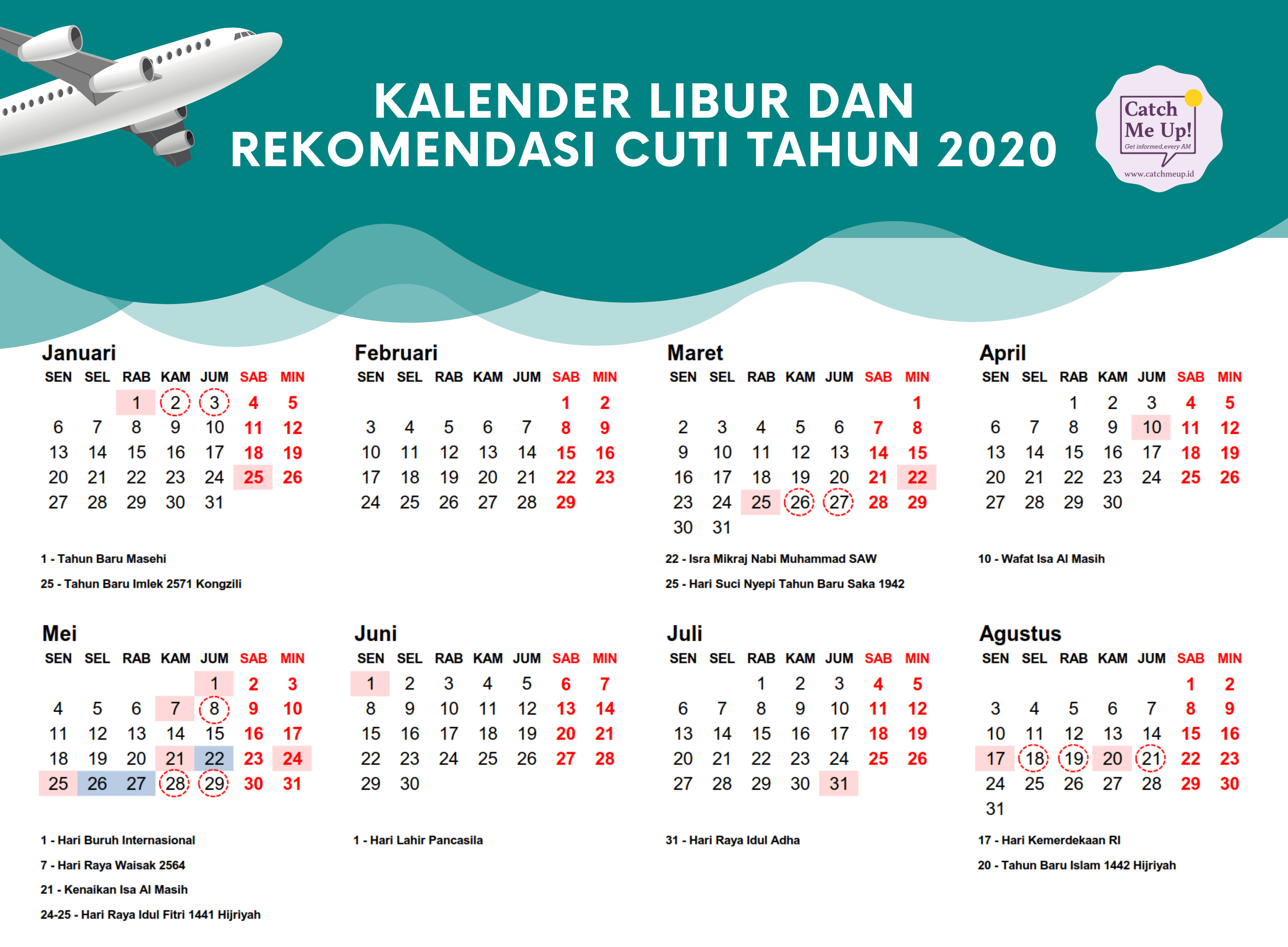 Kalender Libur dan Rekomendasi Cuti Tahun 2020