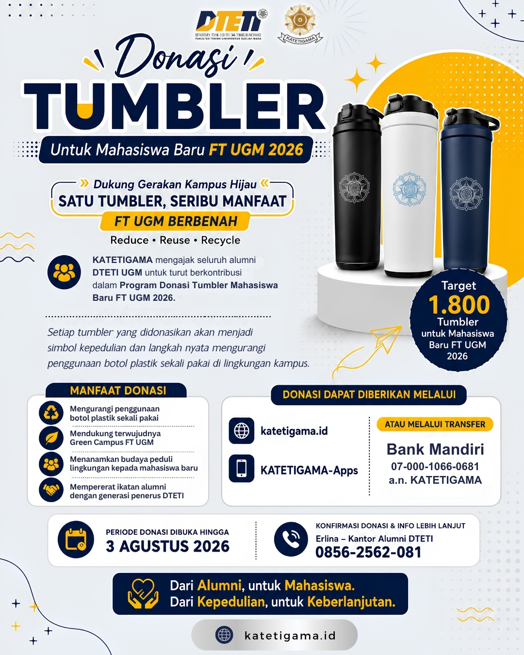Campaign - Program Donasi Tumbler Mahasiswa Baru FT UGM 2026